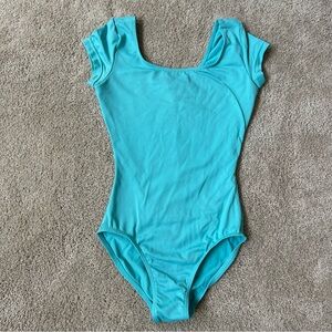 Turquoise Cap Sleeve Dance Leotard